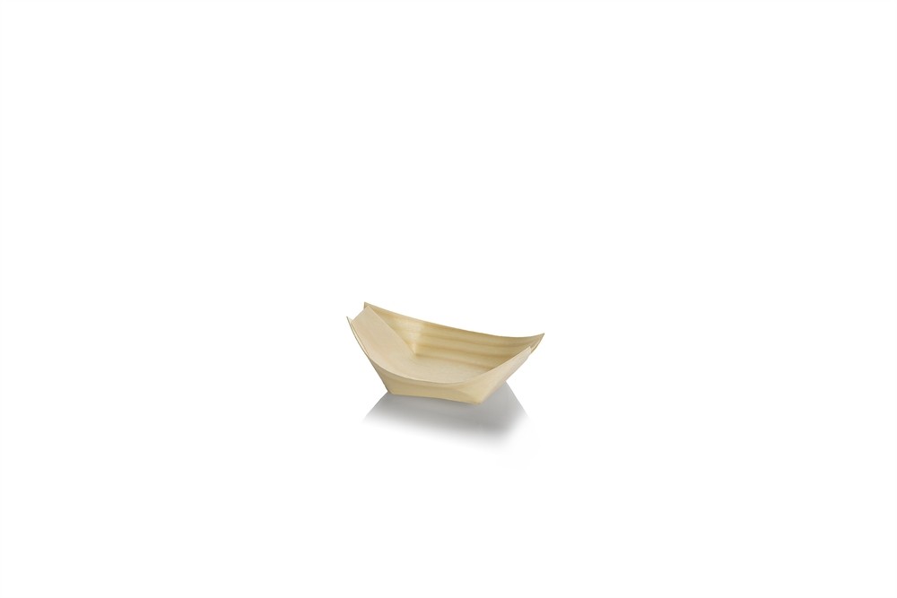 Træbåd, Tallerken (8cm) - 100 stk pk *