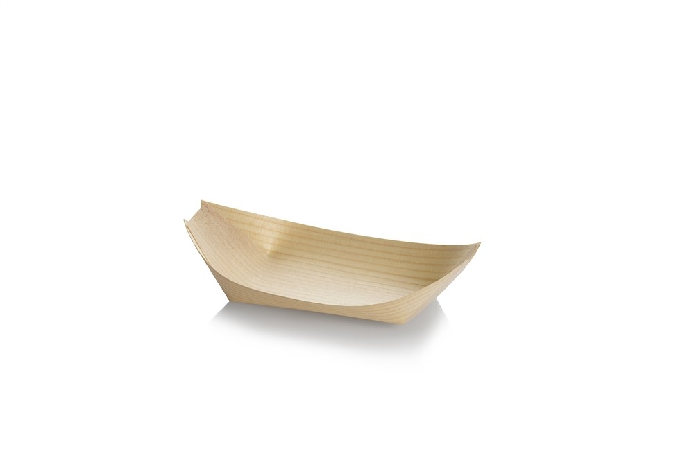 Træbåd, Tallerken (17cm) - 100 stk pk *