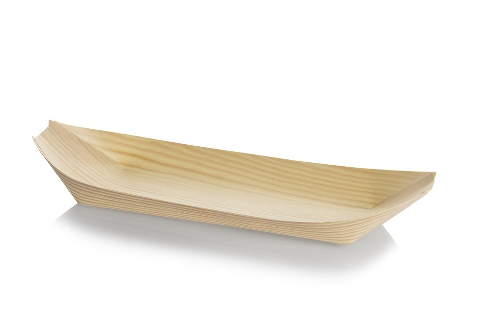 Træbåd, Tallerken (30,5cm) - 50 stk pk *