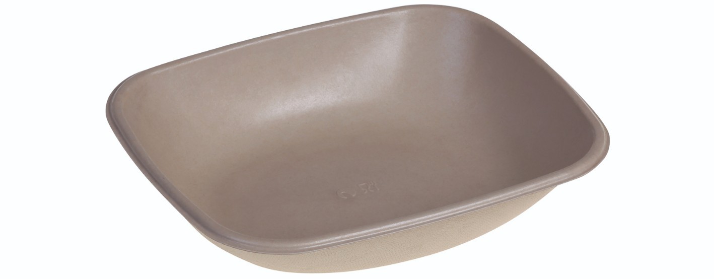 Sukkerrørsfiber Skål ”Natur”, m/Bio Coatning (19,5x17x4cm/600ml) - 125 stk pk