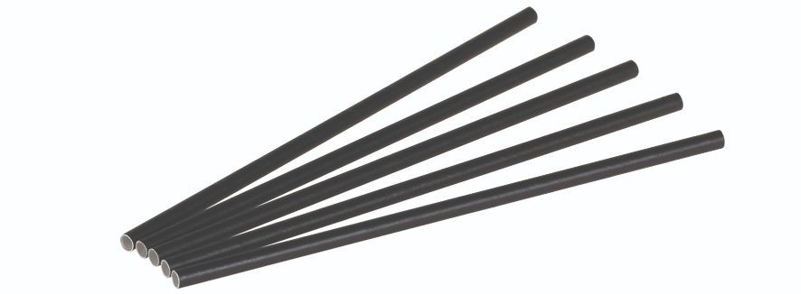 Pap, Sugerør 6x200mm, sort, FSC MIX - 250 stk pk