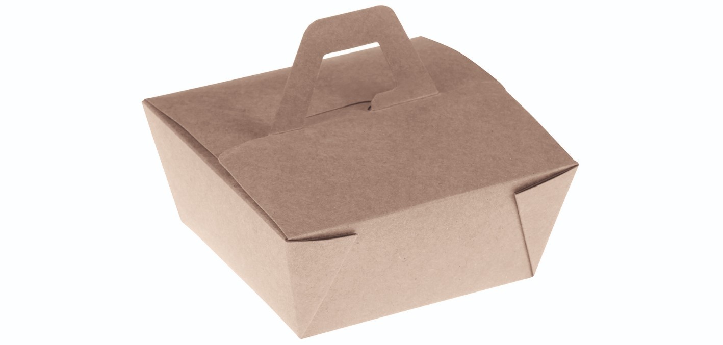 Bambuskarton Boks, M/Håndtag (15x15x6,5cm) - 50 stk pk