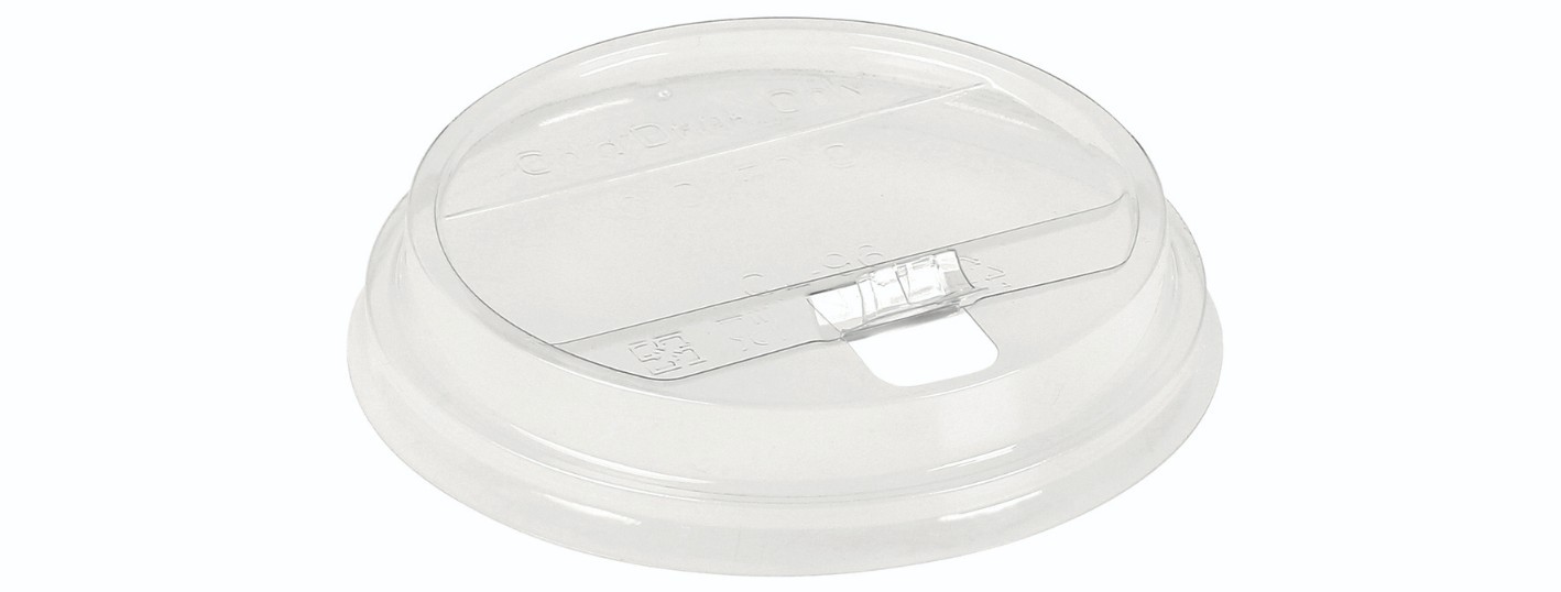 Låg PLA m/hængslet åbning (Ø9,6cm) - 100 stk pk