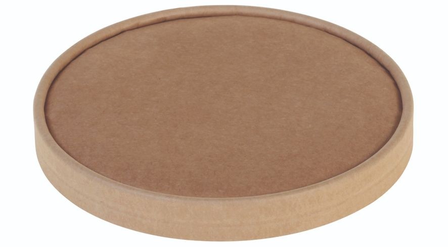 Karton/Coating / natur, Låg rundt til bæger Ø185mm - 25 stk pk