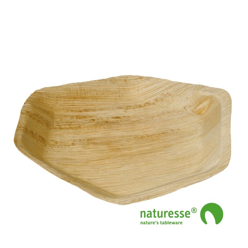 Tallerken i palmeblad "Hexagonal" (24cm) - 25 stk pk*