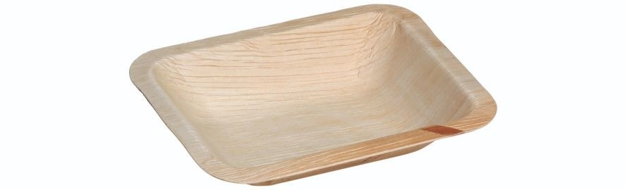 Palmeblad skål, rektangulær (10x13x3cm/200ml) - 25 stk pk*