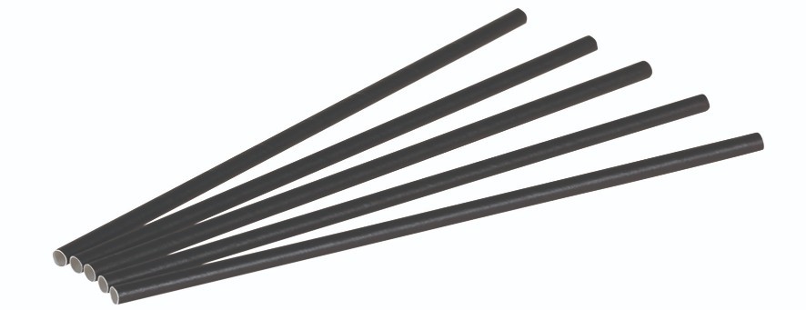 Pap Sugerør, Sort (i boks) (0,6x23cm) - 250 stk pk