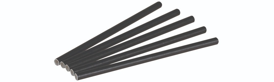 Pap Sugerør, Sort (i boks) (0,8x15cm) - 250 stk pk