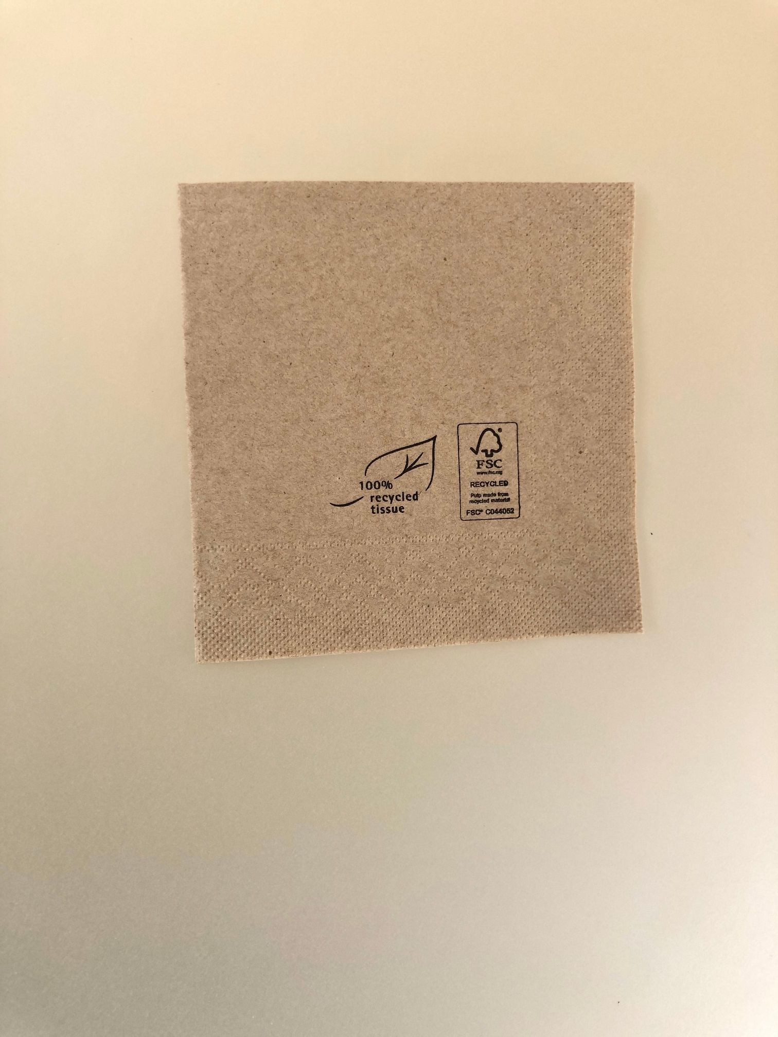Papirserviet, 3-lag, Natur (25x25cm) - 250 stk pk