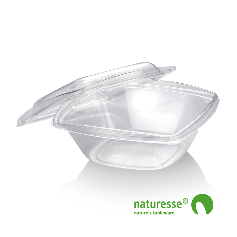 PLA Salatbæger m/Låg (19,2x19,2x6,5cm/720ml) - 50 stk pk