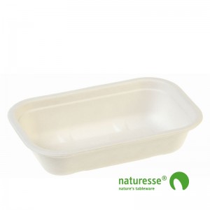 Sukkerrørsfiber Bakke, Biolamineret (22,9x15,3x5,7cm/1000ml) - 125 stk pk