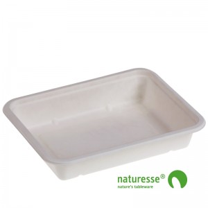 Sukkerrørsfiber Bakke ”Menu”, Biolamineret (22,7x17,8x4,3cm/1000ml) - 125 stk pk