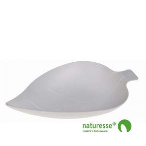 Sukkerrørsfiber Tallerken ”Blad” - 100 stk pk *