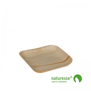 Tallerken i palmeblad (20x20x1,5cm) - 25 stk pk *