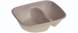 Sukkerrørsfiber Skål ”Natur”, 2-delt m/Bio Coating(19,5x17x5,6cm/900ml) - 100 stk pk