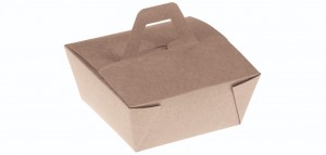 Bambuskarton Boks, M/Håndtag (15x15x6,5cm) - 50 stk pk