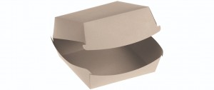 Bambuskarton Burgerboks, m/Låg (12x11x8cm) - 50 stk pk