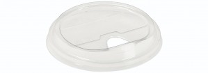 Låg PLA m/drikkeåbning (Ø9,6cm) - 100 stk pk