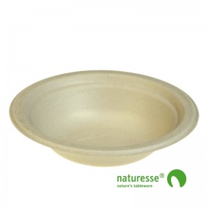 Sukkerrørsfiber Skål ”Nature” (Ø18cm/400ml) - 50 stk pk *
