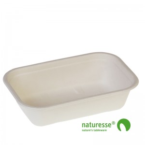 Sukkerrørsfiber Bakke (22,9x15,3x5,7cm/1000ml) - 125 stk pk