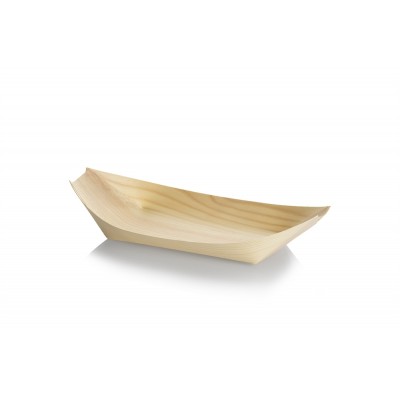 Træbåd, Tallerken (22cm) - 100 stk pk *