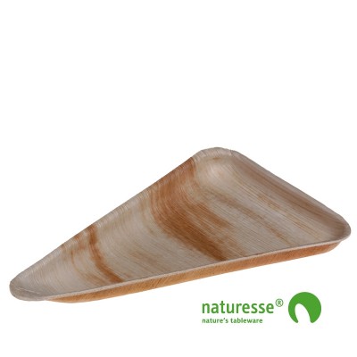 Tallerken i Palmeblad "Triangle" (24,5x15x1,8cm) - 25 stk pk *