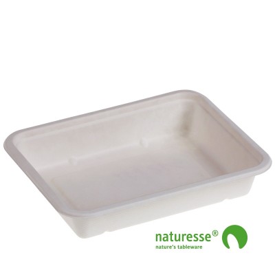 Sukkerrørsfiber Bakke ”Menu”, Biolamineret (22,7x17,8x4,3cm/1000ml) - 125 stk pk