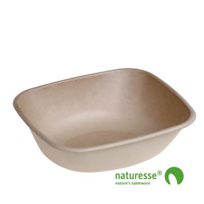 Sukkerrørsfiber Bakke ”Natur” (900ml) - 125 stk pk *