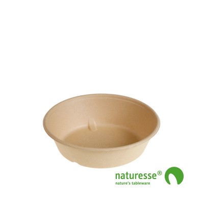 Sukkerrørsfiber Skål ”Natur” (Ø19,5x5,2cm/900ml) - 160 stk pk