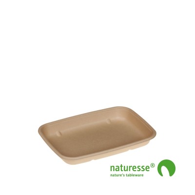 Sukkerrørsfiber Bakke ”Natur” (23x16,5x3cm/600ml) - 100 stk pk