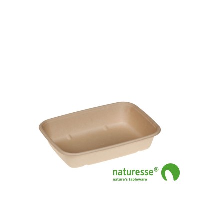 Sukkerrørsfiber Bakke ”Natur” (23x16,5x4,7cm/950ml) - 100 stk pk