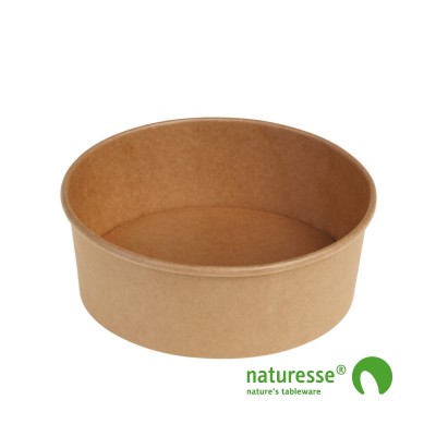Salatbæger, Karton/PLA (Ø18,5x6,6cm/1.200ml) - 40 stk pk