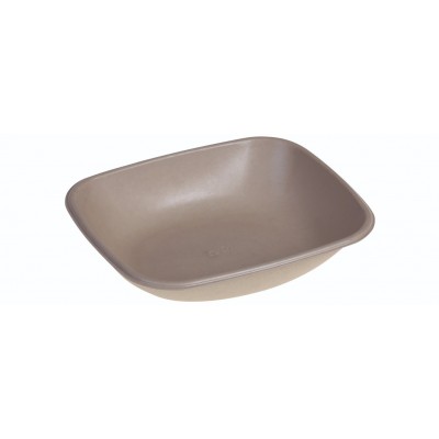 Sukkerrørsfiber Skål ”Natur”, m/Bio Coatning (19,5x17x4cm/600ml) - 125 stk pk