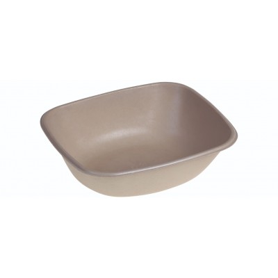 Sukkerrørsfiber Skål ”Natur”, m/Bio Coating (19,5x17x5,6cm/900ml) - 125 stk pk