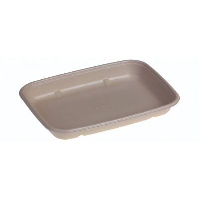 Sukkerrørsfiber Skål ”Natur”, m/Bio Coating (23x16,5x3cm/600ml) - 100 stk pk