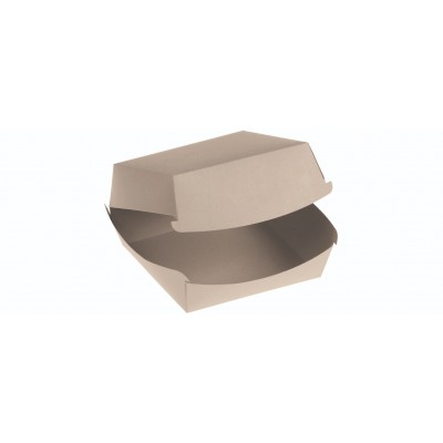 Bambuskarton Burgerboks m/Låg (15,5x15,5x8,5cm) - 50 stk pk