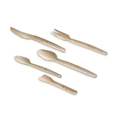Papir ske 165 mm i FV Brun med præget "naturesse", FSC MIX - 100 stk pk*