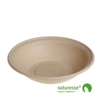 Sukkerrørsfiber Skål ”Natur” (Ø21x4,5cm/600ml) - 125 stk pk *