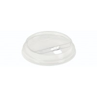 Låg PLA m/hængslet åbning (Ø9,6cm) - 100 stk pk
